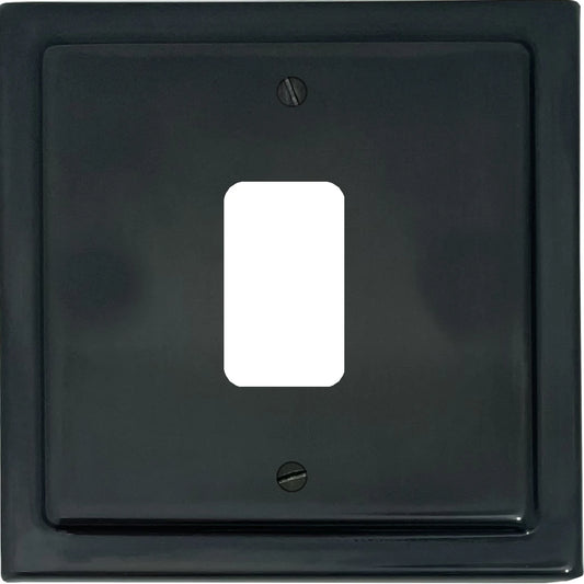 Victorian Black Bronze 1 Gang Grid Plate