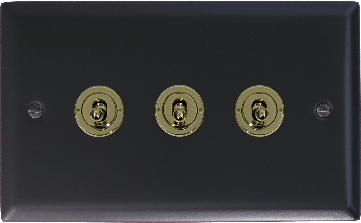 Spectrum Flat Black  3 Gang Toggle Switch