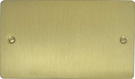 Flat Satin Brass 2 Gang Blank