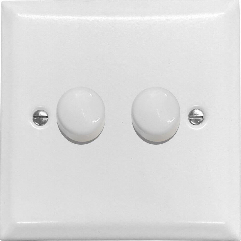 Spectrum Flat White 2 Gang LED Dimmer