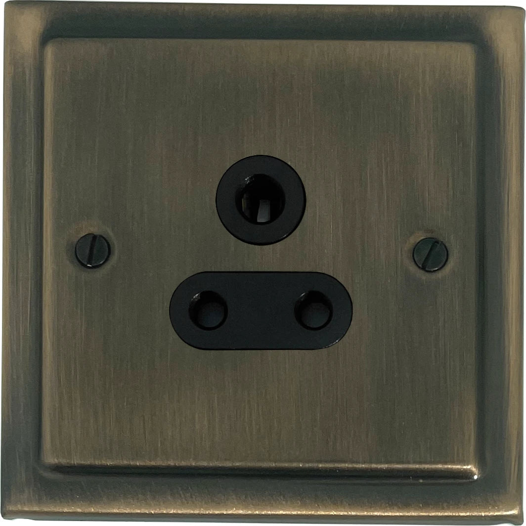 Victorian Antique Brass 5 Amp Socket