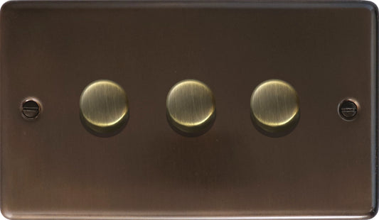 Contour Medium Bronze 3 Gang LED Dimmer