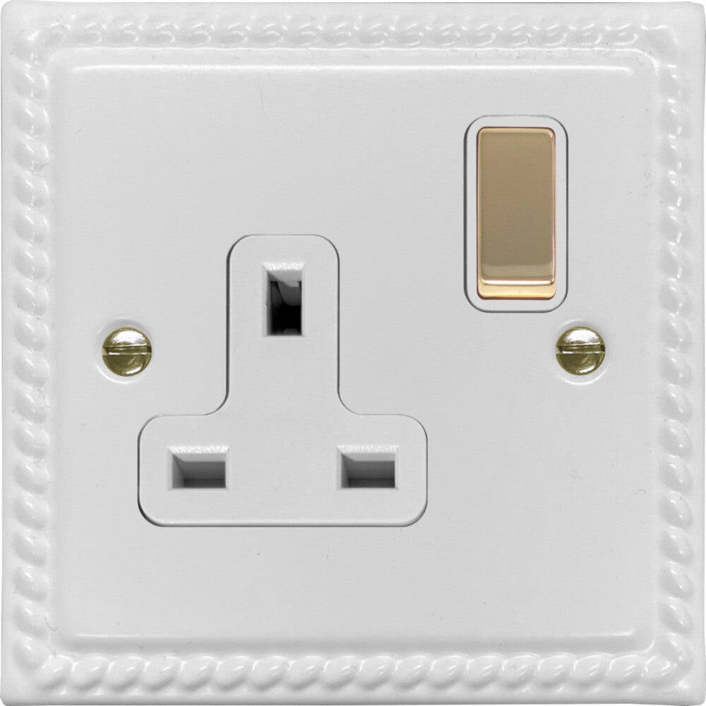Georgian Flat White 1 Gang Socket