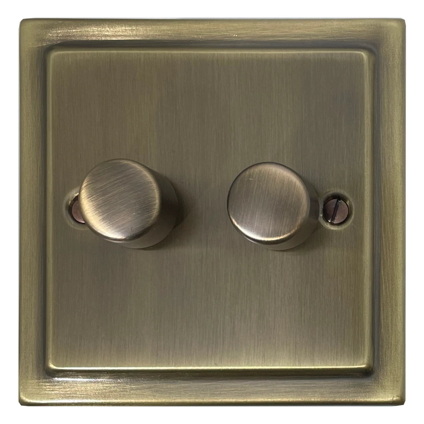 Victorian Light Antique Brass 2 Gang 120W LED Dimmer