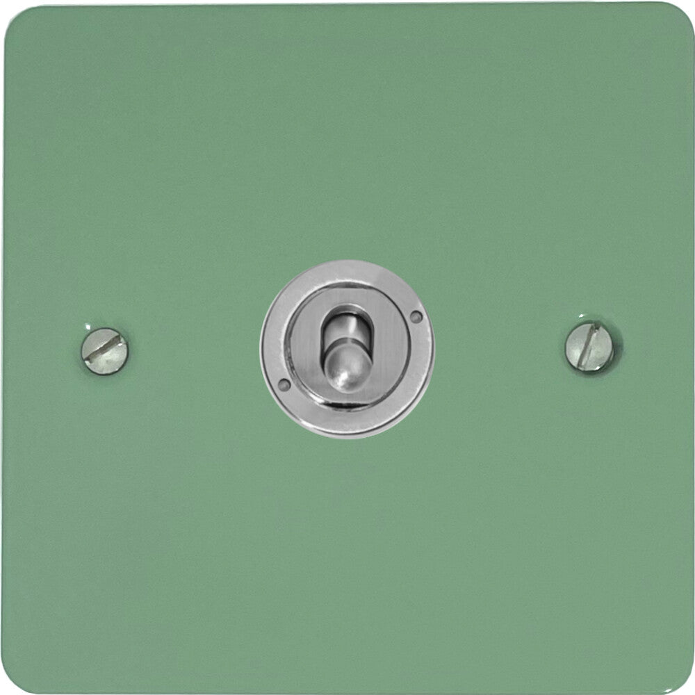 Flat Sage Green Intermediate Toggle (Brushed Steel Toggle)