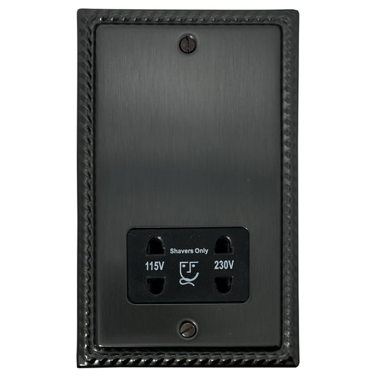Georgian Black Bronze Shaver Socket