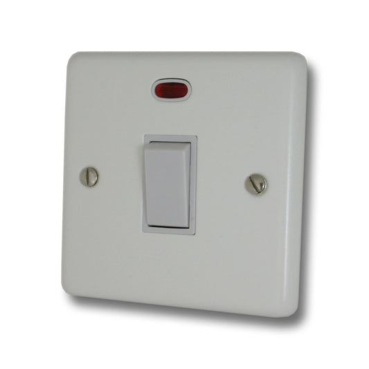 Contour Flat White 20 Amp Dp Switch