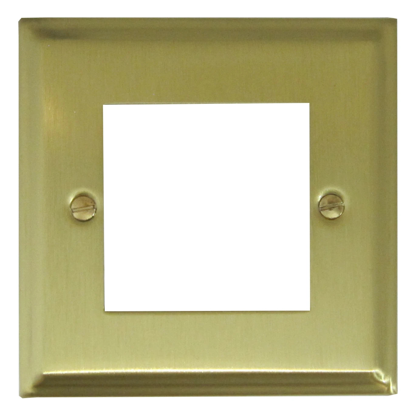 Deco Satin Brass 2 Gang Mod Plate