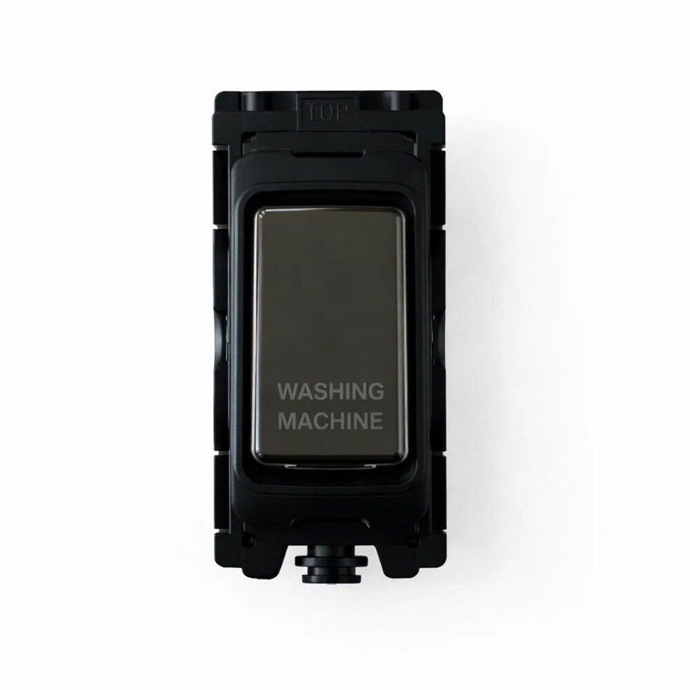 20A DP Switch - Engraved - Washing Machine - Black Nickel Switch