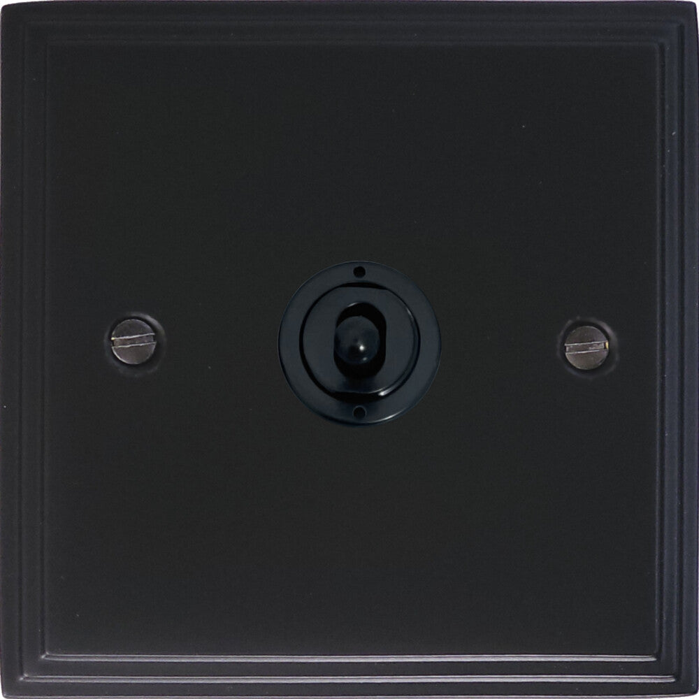 Victorian Flat Black 1 Gang Intermediate Toggle (Flat Black Toggle)