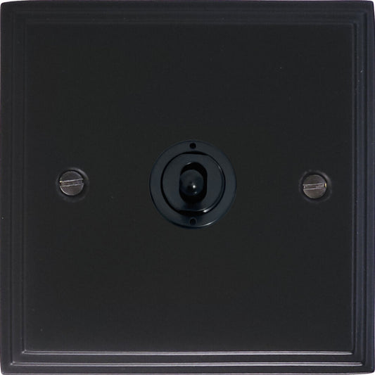 Victorian Flat Black 1 Gang Intermediate Toggle (Flat Black Toggle)
