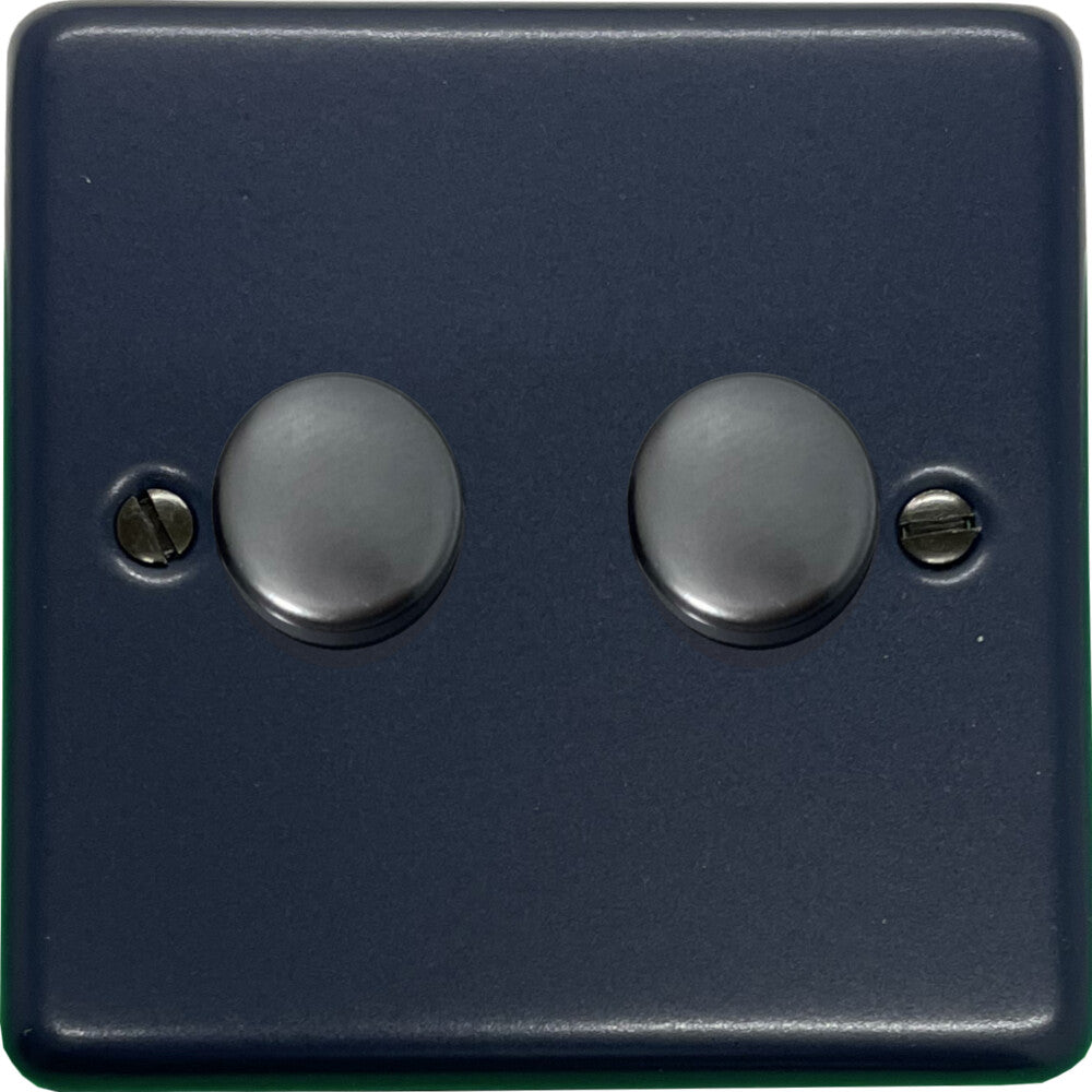 Contour Blue 2 Gang LED Dimmer