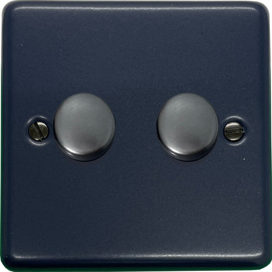Contour Blue 2 Gang LED Dimmer