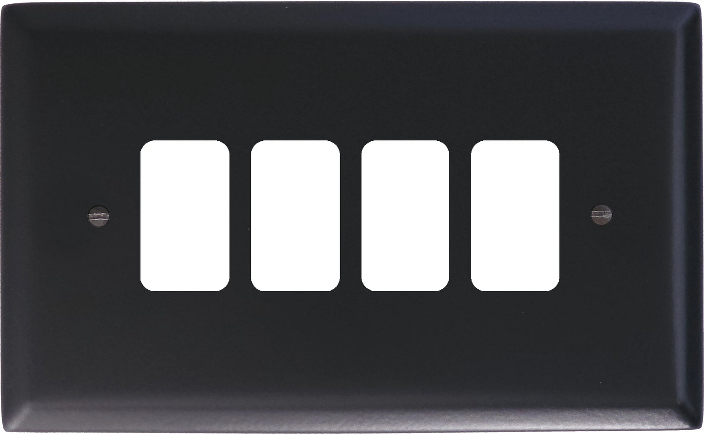 Spectrum Flat Black  4 Gang Grid Plate