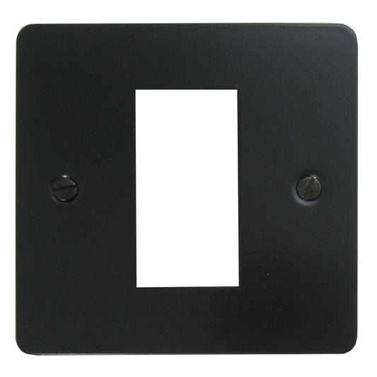 Flat Black 1 Gang 1 Module Plate