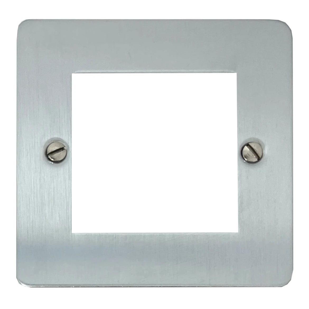 Flat Satin Chrome 1 Gang 2 Mod Euro