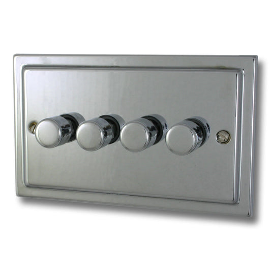 Trimline Polished Chrome 4 Gang 120W LED Dimmer