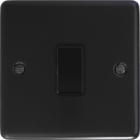 Contour Flat Black 1 Gang Switch (Black Switch)