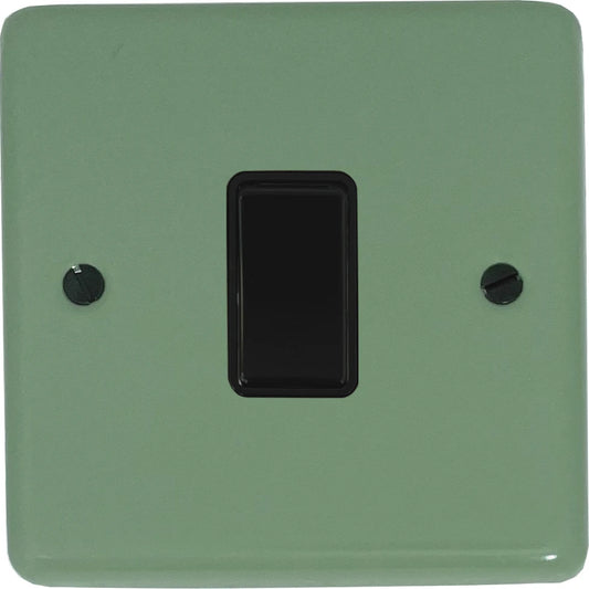 Classic Sage Green 1 Gang Switch (Black Switch)