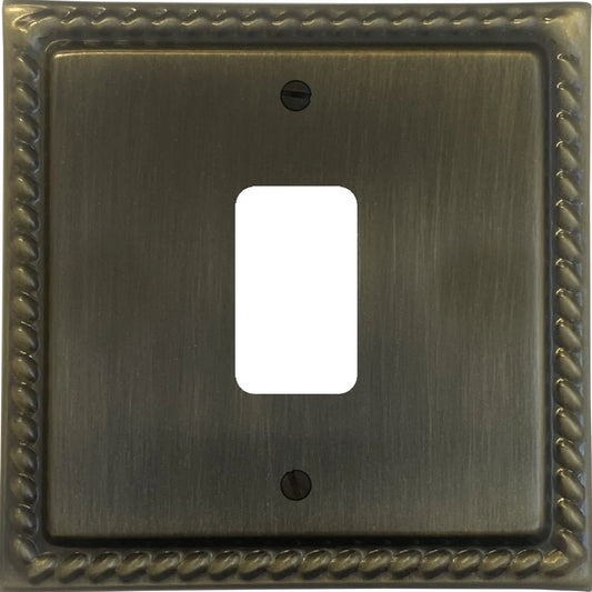 Georgian Antique Brass 1 Gang Grid Plate