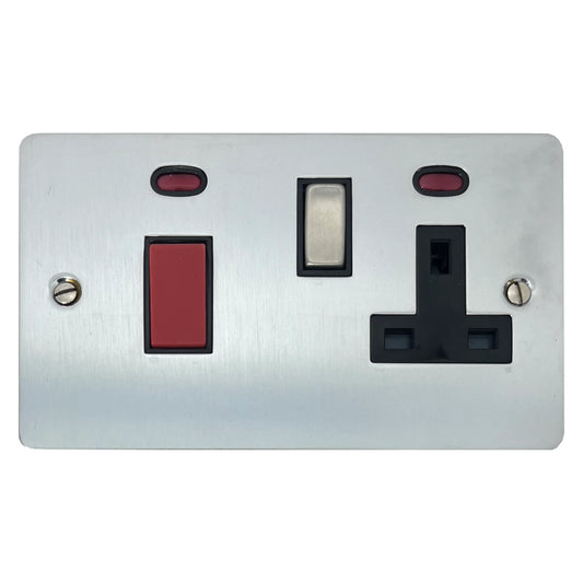 Flat Satin Chrome Cooker Socket