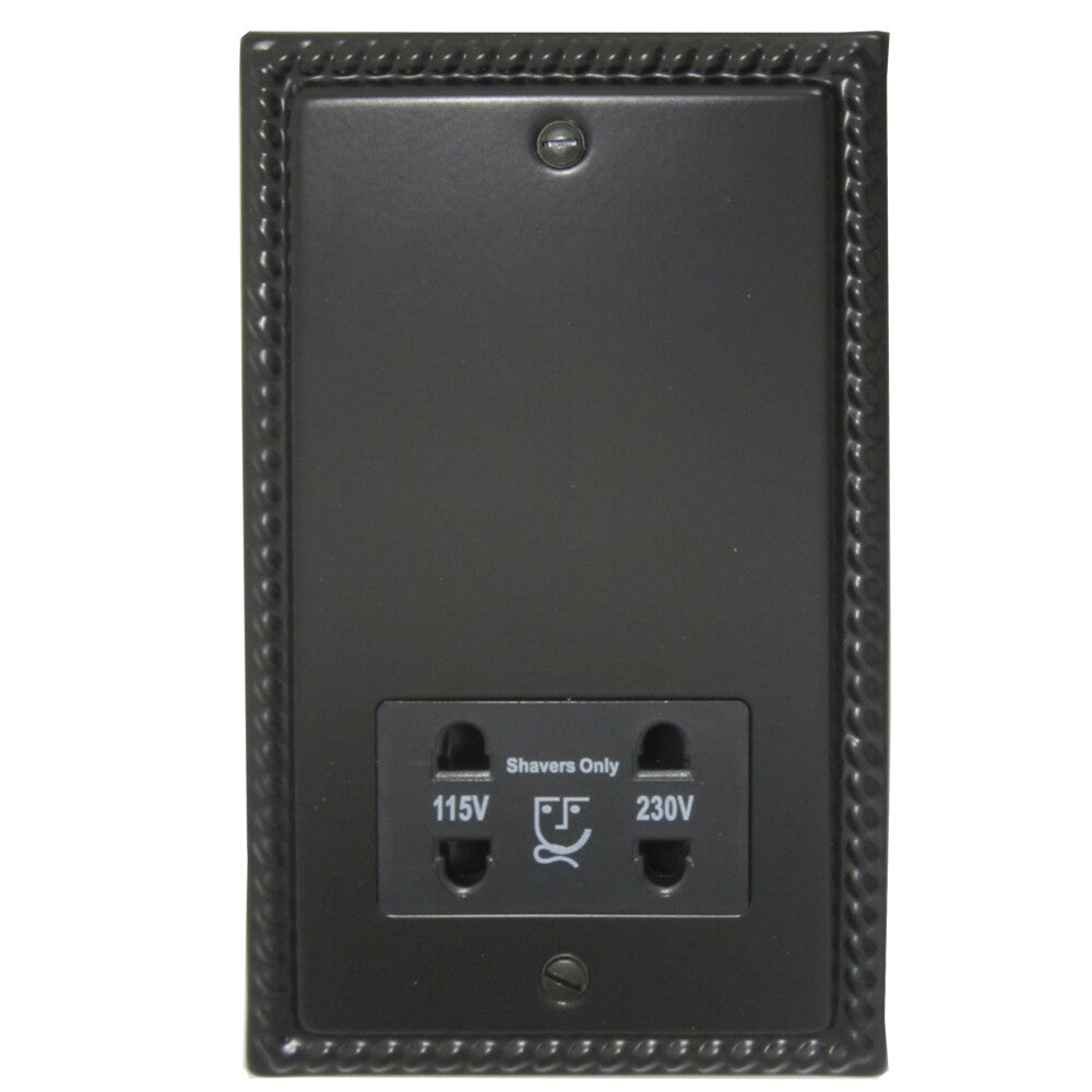 Georgian Flat Black Shaver Socket