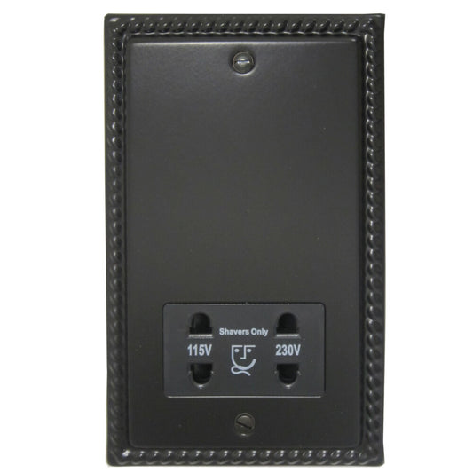Georgian Flat Black Shaver Socket