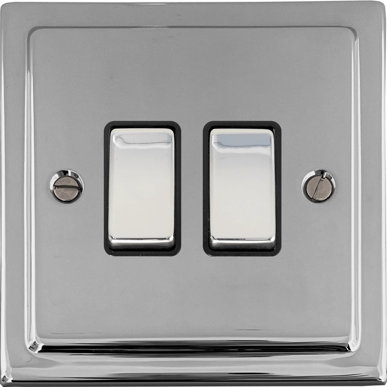 Victorian Polished Chrome 2 Gang Switch