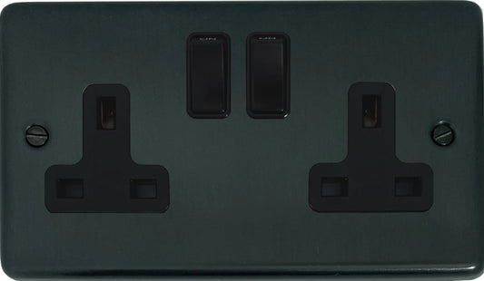 Contour  Black Bronze  2 Gang Socket