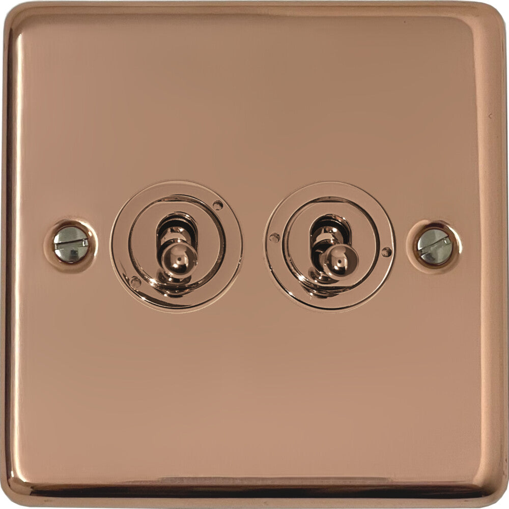 Contour Bright Copper 2 gang Toggle (Copper Toggles)