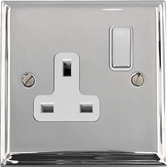 Deco Polished Chrome 1 Gang Socket