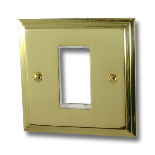 Victorian Polished Brass 1 Gang 1 Module Plate