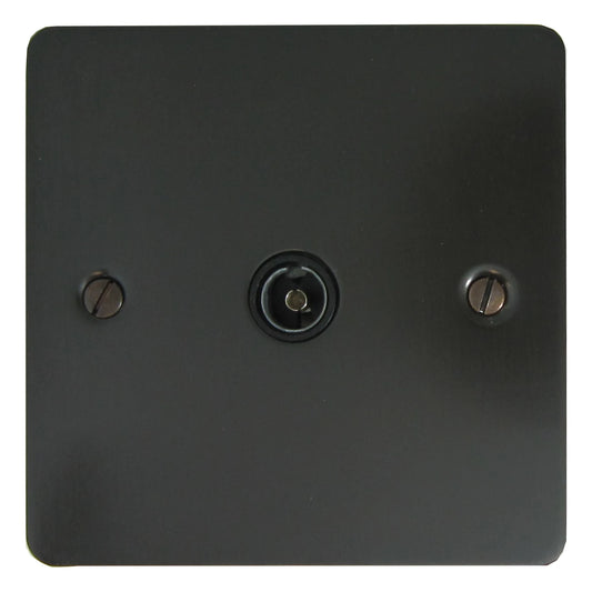 Flat Black Bronze 1 Gang Coax Point
