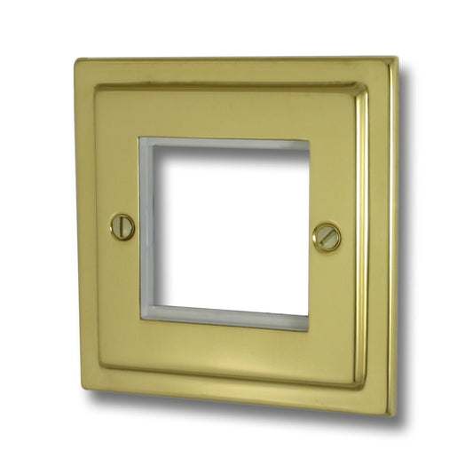 Victorian Polished Brass 1 Gang 2 Mod Plate & Frame