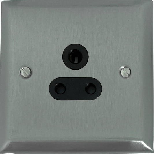 Spectrum Brushed Steel 5 Amp Socket