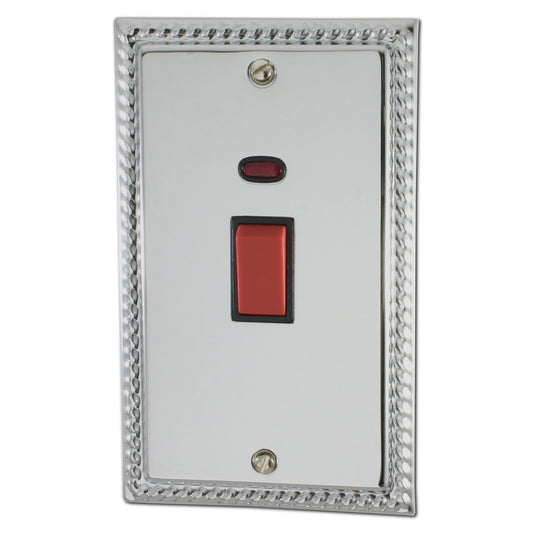 Georgian Polished Chrome 45A Dp Switch + Neon Large