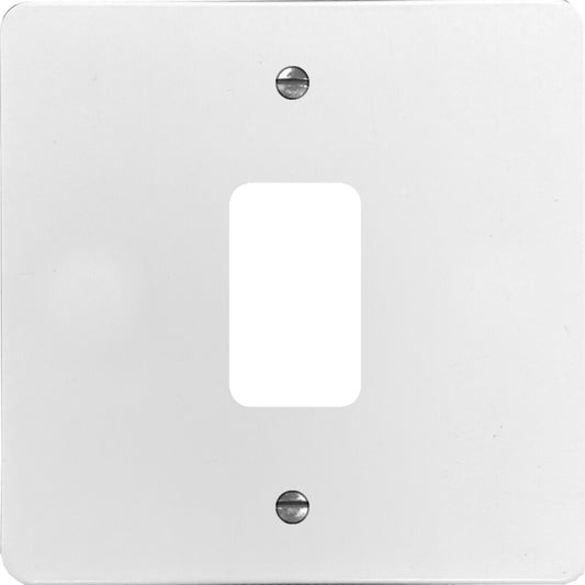 Flat White 1 Gang Grid Plate
