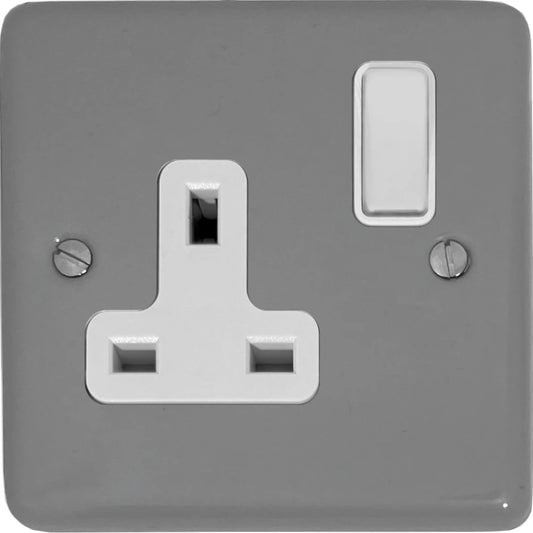 Contour Light Grey 1 Gang Switched Socket