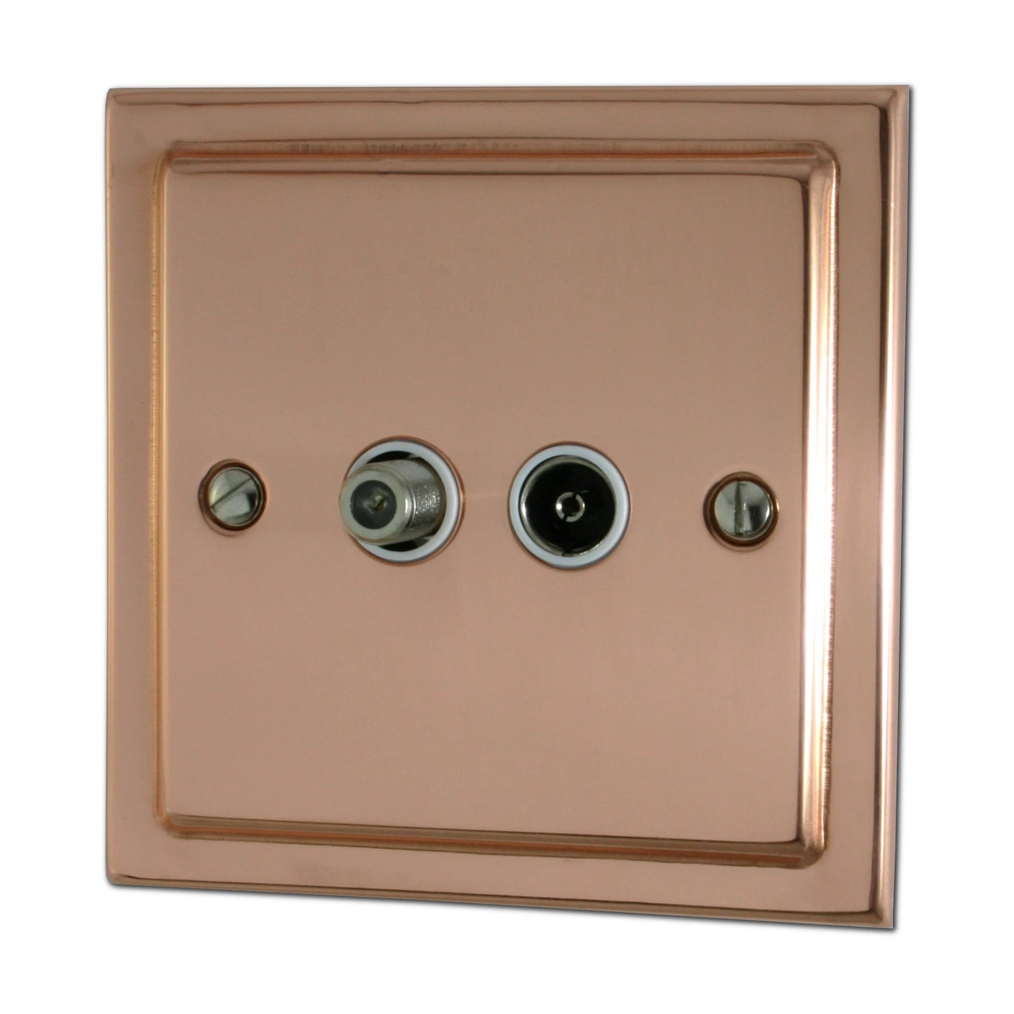 Victorian Polished Copper Coax & Satellite Point