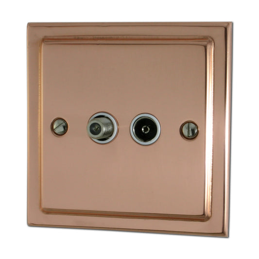 Victorian Polished Copper Coax & Satellite Point