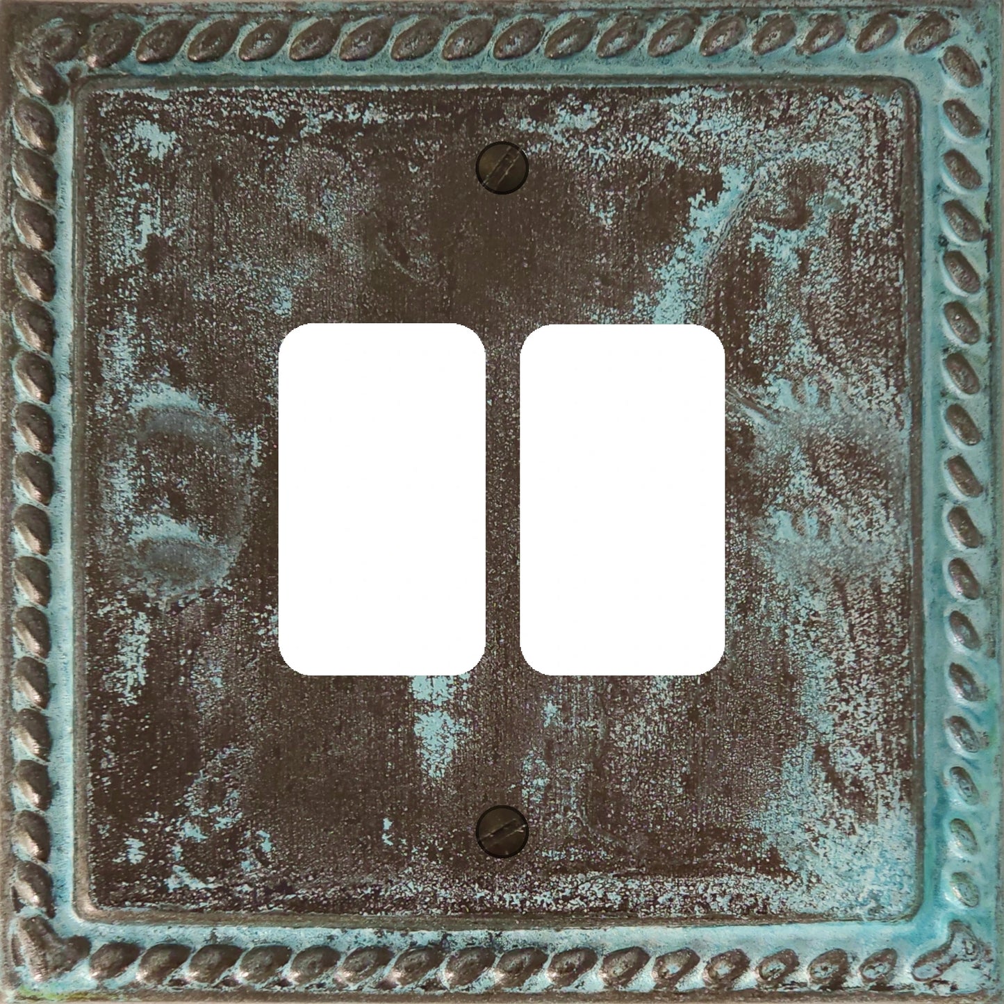 Georgian Verdigris 2 Gang Grid Plate