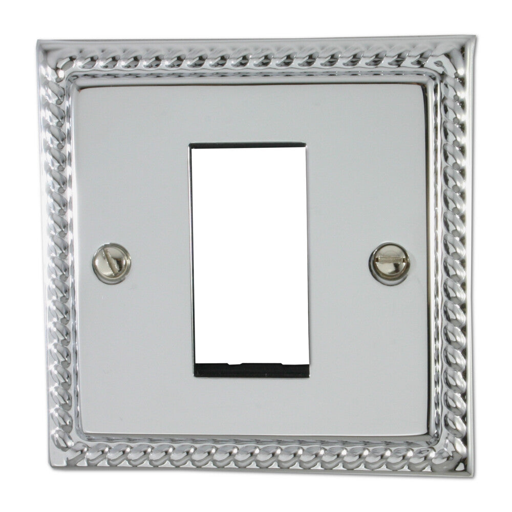Georgian Polished Chrome 1 Gang Mod Plate & Frame