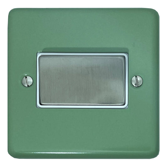Classic Sage Green Fan Isolator (Satin Chrome Switch/White Insert)