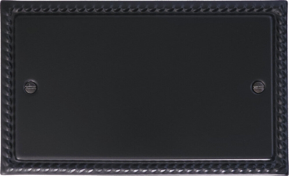Georgian Flat Black 2 Gang Blank