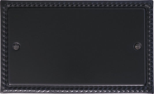 Georgian Flat Black 2 Gang Blank