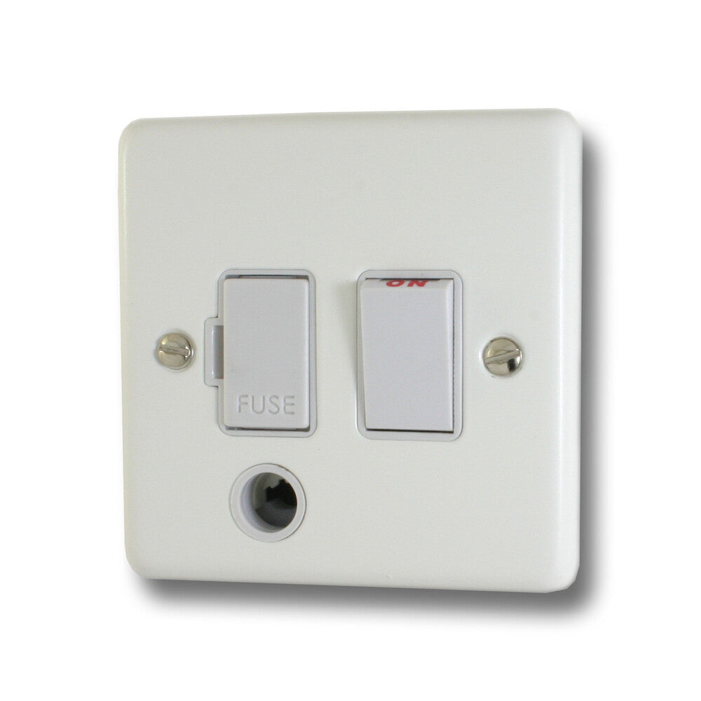 Contour Flat White Switch Fused Spur + Flex