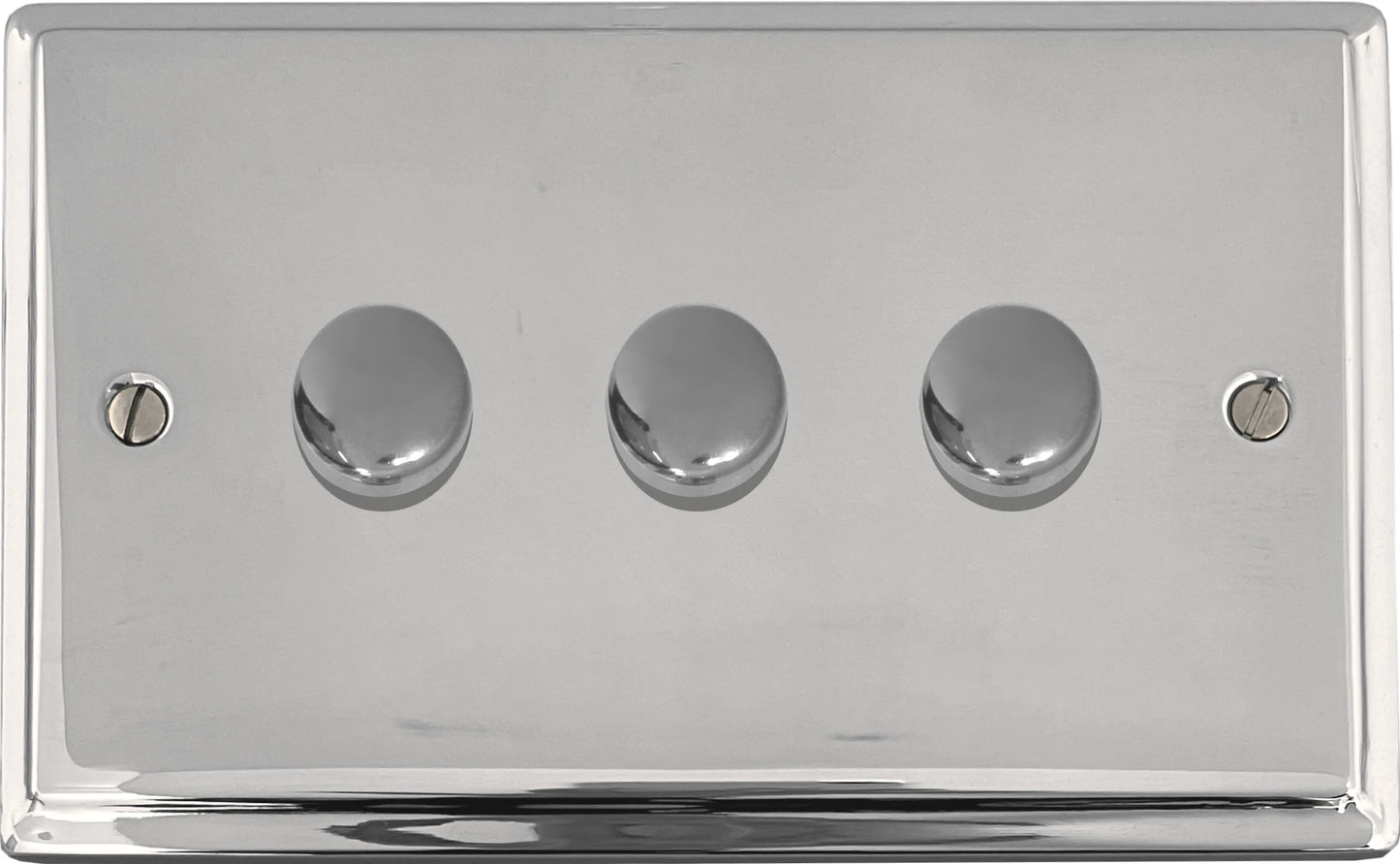 Deco Polished Chrome 3 Gang 120W LED Dimmer