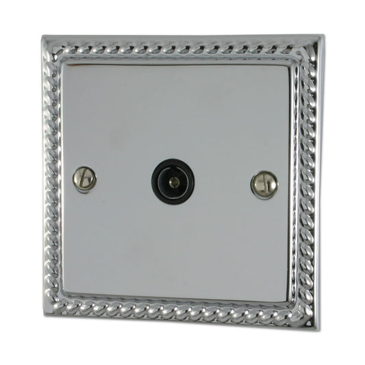 Georgian Polished Chrome 1 Gang Coax Point