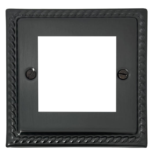 Georgian Black Bronze 2 Gang 2 Module Plate