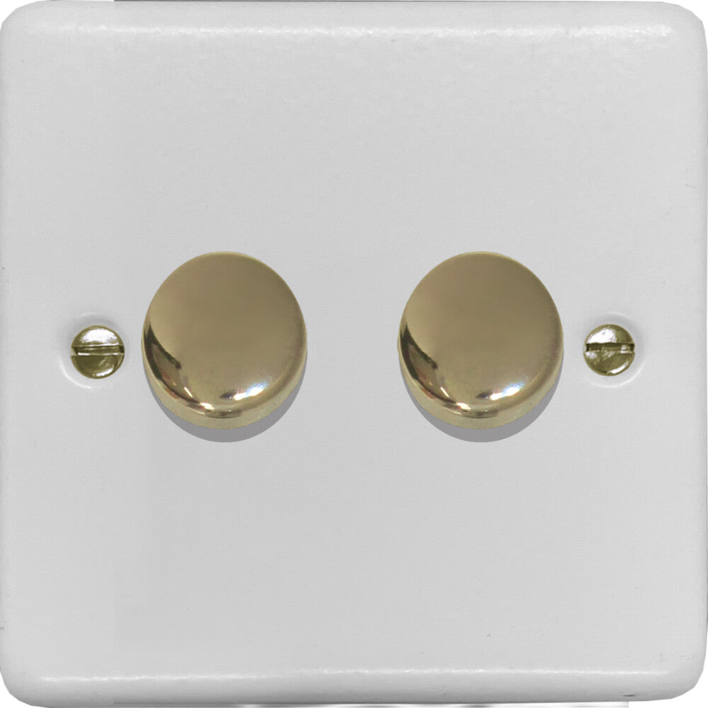Contour Flat White 2 Gang Dimmer LED